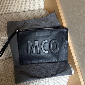 McQ by Alexander McQueen Black Leather Clutch